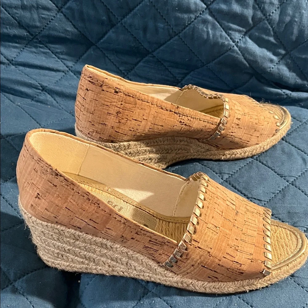 Jack Rogers Cork Espadrille Wedge Sandals in Natural